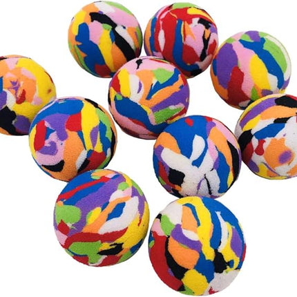 PET SHOW 10pcs Pack Cats Interactive Toys Balls for Indoor Cat 35mm Camouflage Soft EVA Foam Ball for Kitten Chase Playing Toy for Small Dogs Animals Puppies