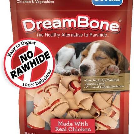 DreamBone Mini Chews, Made With Real Chicken, Rawhide Free Chews For Dogs, 24 Count