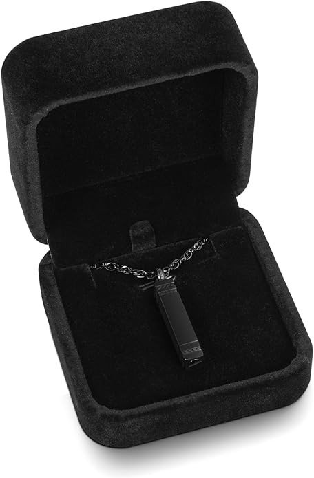 abooxiu Urn Necklace for Ashes Memorial Cremation Jewelry for Ashes Stainless Steel Ashes Jewelry Cube Ashes Necklace Bar Urn Pendant for Women Men