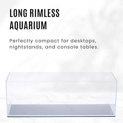 UNS Ultra Clear Rimless Tank - 21.3GAL | 81L - 35.43x11.81x11.81 | 90x30x30 CM, 8mm Glass Thickness, Leveling Mat Included - Low Iron, High Clarity Fish Tank w/ 45° Mitered Edge - [90L]