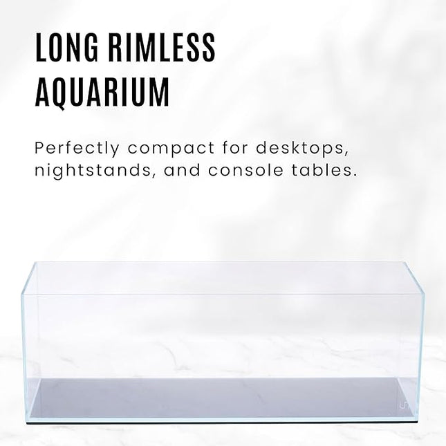 UNS Ultra Clear Rimless Tank - 21.3GAL | 81L - 35.43x11.81x11.81 | 90x30x30 CM, 8mm Glass Thickness, Leveling Mat Included - Low Iron, High Clarity Fish Tank w/ 45° Mitered Edge - [90L]