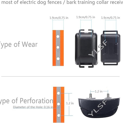 Dog Collar Strap for Most of Electronic Training Shock Collar Receivers-Adjustable Durable Waterproof Odorless 3/4 Inch Collar Replacement for Barking Fence-Pet TPU Collar Strap