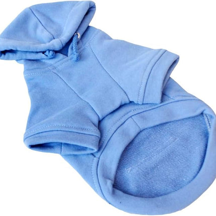 Lovelonglong Blank Basic Hoodie Sweatshirt for Dogs 100% Cotton Fits Small Medium Dachshund Large Dog Royle Blue D-M