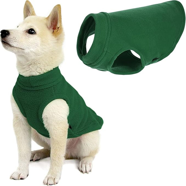 Gooby Stretch Fleece Vest Dog Sweater - Forest Green, X-Small - Warm Pullover Super Stretchy Fleece Dog Jacket for Small to Large Dogs
