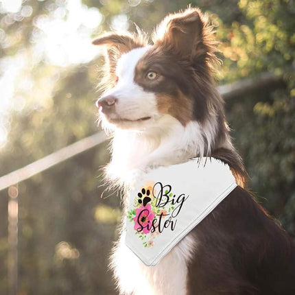 Big Sister Pregnancy Announcement Dog Bandana, Gender Reveal Photo Prop Pet Scarf Decorations Accessories, Pet Scarves Dog Lovers Owner Gift