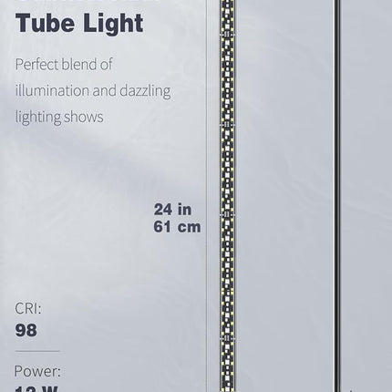 Pawfly 12W Aquarium LED Light 24 Inch 24/7 Fish Tank Light with Full Spectrum White Blue Red Green Lights Multi-Colored LEDs with D/N Mode Single Color Effects Timer and Adjustable Brightness