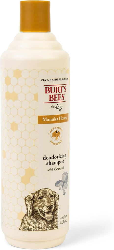 Burt’s Bees for Pets Deodorizing Shampoo with Manuka Honey and Charcoal for Dogs - Naturally Derived Ingredients, 16 Fl Oz