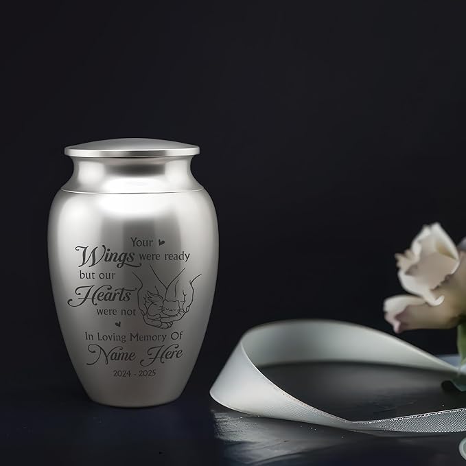 Artsy Woodsy Personalized Pet Memorial Cat Mini Urns Stainless Steel Decorative Keepsake Urns for Ashes 2.56 inch, Gifts for Cat Mom Dad Lovers Accessories in Loving Memory Loss (10, 2.56x1.77, Cat)