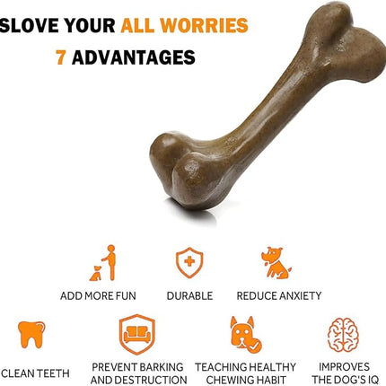 Aggressive Dog Chew Toys - Nylon Bones, Indestructible, Durable Teething Toys for Medium Large Dogs, Extreme Chew Toys, Beef Flavor (2pcs)