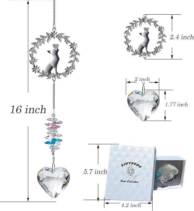 Pet Memorial Suncatcher,Dog Memorial Gifts for Loss of Dog,Cats Remembrance,Pet Loss Sympathy Gift,Bereavement Gifts(Cat)
