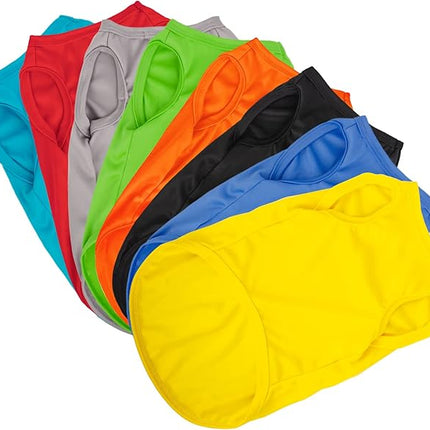 Hozz 8 Pieces Dog Shirts Pullover Soft Blank Puppy T-Shirt Small Dogs Colorful Solid Pet Summer Clothes Plain Shirts Sleeveless Outfit for Most Dogs Cats Puppy Pet no Shrink S