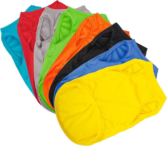 Hozz 8 Pieces Dog Shirts Pullover Soft Blank Puppy T-Shirt Small Dogs Colorful Solid Pet Summer Clothes Plain Shirts Sleeveless Outfit for Most Dogs Cats Puppy Pet no Shrink S