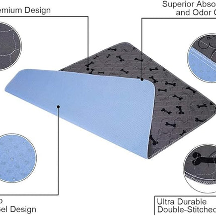 Washable Dog Pee Pads with Free Grooming Gloves,Non Slip Dog Mats with Great Urine Absorption,Reusable Puppy Pee Pads for Whelping,Potty,Training,Playpen