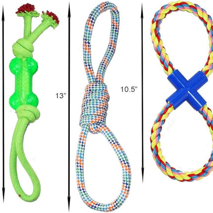 Jalousie 14 Pack Puppy Chew Dog Rope Toy Assortment for Small Medium Large Breeds
