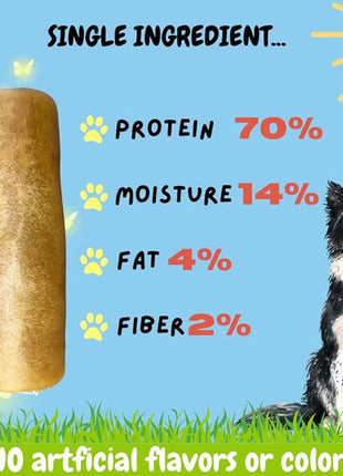 BULLYSTICKS & MORE 6 Inch Beef Collagen Rolls for Dogs (Extra Thick - 4 Count) - Bones for Dogs - Dog Parents Choice - No Hide Beef Cheek Rolls