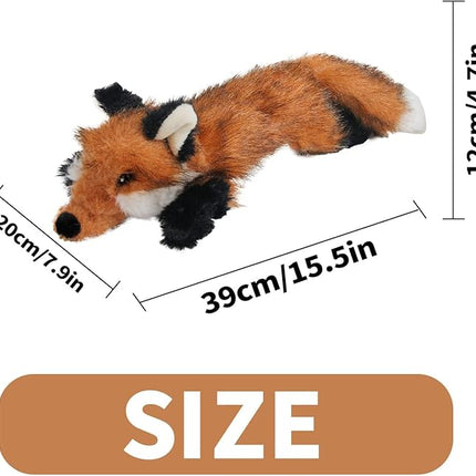 ALL FOR PAWS Dog Squeaky Fox Toy, Stuffed Animal Pet Plush Toys Squeak Chew Toy for Dogs Large