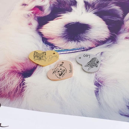 LONAGO 925 Sterling Silver Custom Dog Cat Portrait Photo Necklace Personalized Pet Engraved Picture Pendant Memorial Gift Name Jewelry for Women Mom