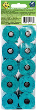Bags on Board Odor Control Dog Poop Bags | Ocean Breeze Scent | 9 x14 Inches, 140 Waste Pickup Bags (3203940043)