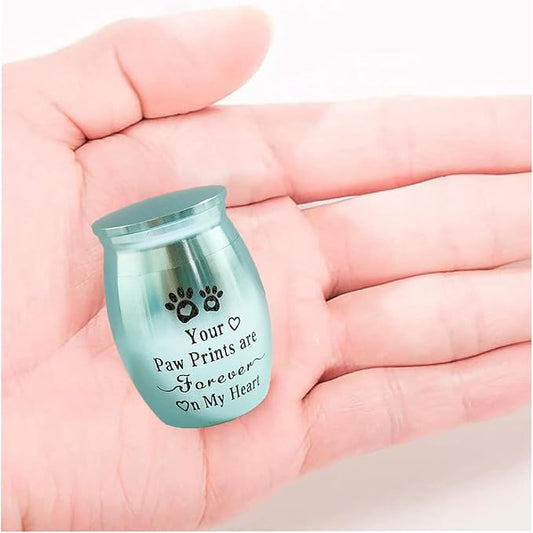 Small Pet Urns for Dogs Ashes Mini Urn Dog Ashes Cremation Keepsake Pet Memorial Urns Gift，Blue B