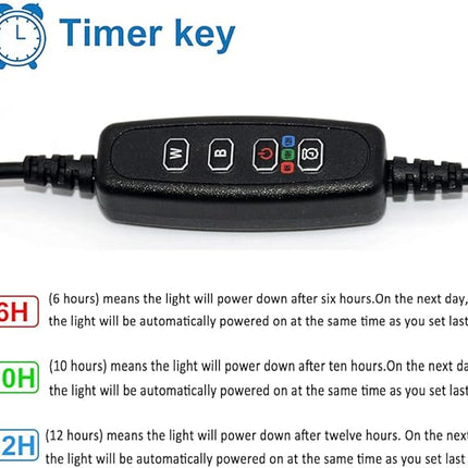 Fish Tank Clip on Light, VARMHUS RGB Clamp Aquarium Light Fish and Plant Aquarium Lighting with Timer Dimmer for Sunrise and Sunset (7W)