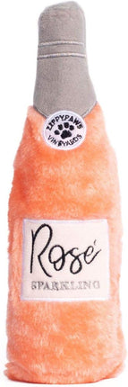 ZippyPaws Happy Hour Crusherz - Interactive Dog Toys to Keep Them Busy, Squeaky Plush Pet Toy for All Breeds, for Small, Medium, & Large Dogs, Drink Themed Crinkle Water Bottle Toy - Rosé