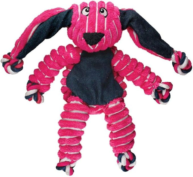 KONG Floppy Knots - Durable No‑Stuffing Squeaky Rope & Plush Dog Toy - for Teething, Playing (Bunny, Small/Medium)
