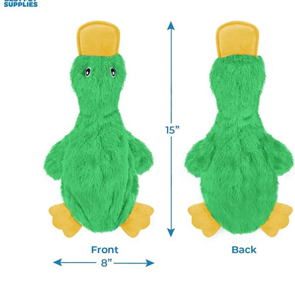 Best Pet Supplies Squeaky Dog Toys with Soft Durable Fabric for Small, Medium and Large Pets Interactive Toy for Indoor Play, Supports Active Biting and Play - Green