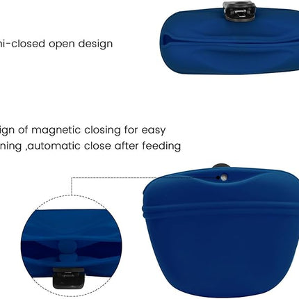 AUDWUD Silicone Dog Treat Pouch,with Dog Training Clicker,Clip on Portable Training Container,Convenient Magnetic Buckle Closing and Upgraded Waist Clip for Enhanced Stability