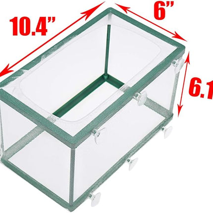 Xiaoyztan Breeder Box for Fish Tank,Aquarium Breeder Box Plastic Frame Baby Fish Tank Separation Breeding Aquarium Spawn Hatchery Isolation with Suction Cups,Pack of 1