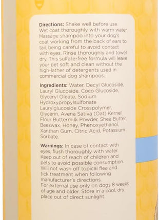 Burt's Bees for Pets Tearless Puppy Shampoo with Buttermilk, 95% Natural Origin Formulas, Shampoo for Puppies - Gentle Dog and Puppy Shampoo Tear Free, Best Puppy Shampoo Tearless, 32 oz