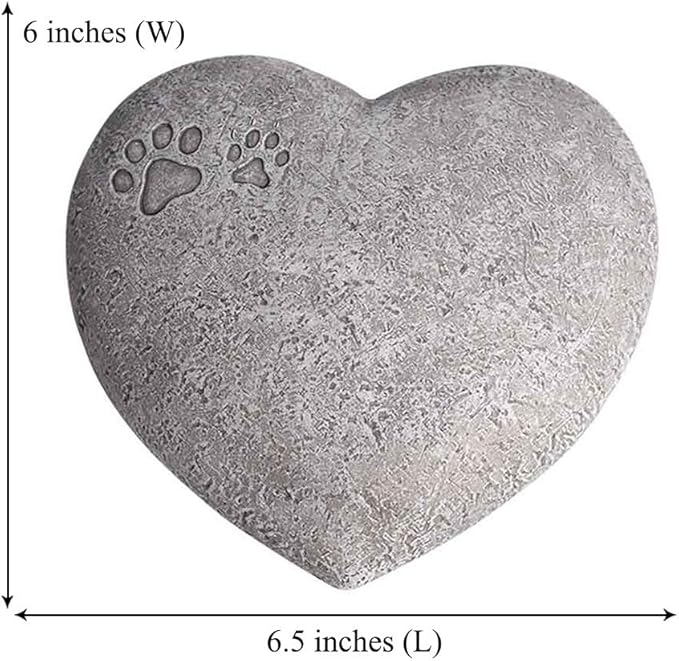 Personalized Paw Prints Pet Memorial Stones, Heart Shaped Dog Grave Marker, Custom Dog Garden Tombstone for Outdoors Or Indoors-Pet Sympathy Gift
