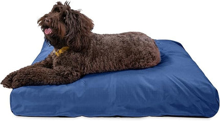 K9 Ballistics Tough Rectangle Pillow Large Dog Bed - Removable Cover, Washable, Durable & Water Resistant Dog Bed Made for Large Dogs 40"x34" Blue Quartz
