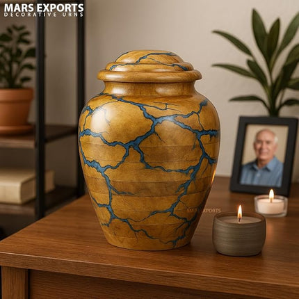Handcrafted Decoarative Wooden Urns for Human Ashes Adult Male Female, Wooden Urn Box for Pets, Memorial Urn, Funeral Cremation Urn Jar Wooden - Large (200 LBS)