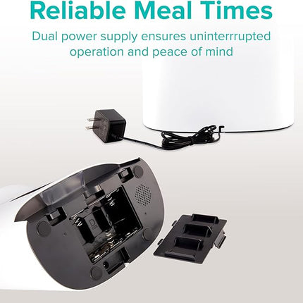 Arf Pets Automatic Pet Feeder Food Dispenser for Dogs, Cats & Small Animals – Features Distribution Alarms, Portion Control & Voice Recording – Timer Programmable Up to 4 Meals a Day