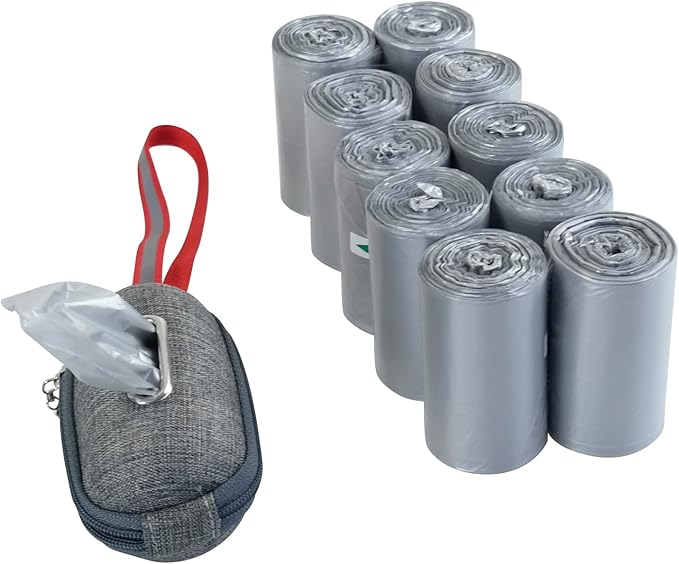 Saedy 1400 Dog Waste Bags with Dispenser, Grey Dog Poop Bags, 40 Rolls