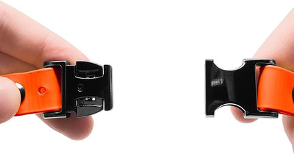 Educator Quick Snap Bungee Dog Collar, Biothane, Waterproof, Odorproof, Easy Connect and Disconnect Clasp and D Ring with Comfort Bungee Loop, Adjustable for Custom Fit, 3/4-Inch, Orange