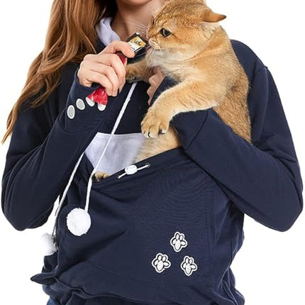 LINYUCHEN Cat Dog Pouch Hoodie Large Pet Pouch Sweatshirt Puppy Kitten Holder Carrier Pullover Shirt Unisex Hoodies