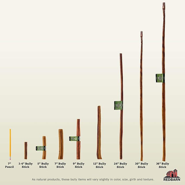 Redbarn Pet Products 9" Bully Sticks for Dogs, Pack of 50