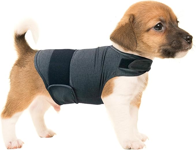 Dog Anxiety Shirt, Jacket Stress Relief Coat, Adjustable Vest for Fireworks, Thunderstorm, Calming Vest Wrap Clothing for Dogs (XS)