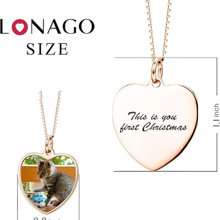 LONAGO Full Color Photo Picture Personalized Necklace Custom Etched Dog Tag Image Pendant with Message Name