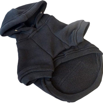 Lovelonglong Blank Basic Hoodie Sweatshirt for Dogs 100% Cotton Fits Small Medium Dachshund Large Dog Black D-L