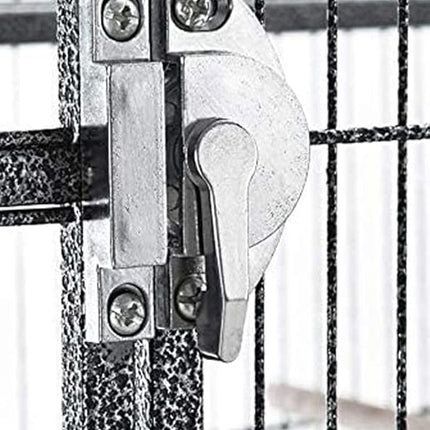 Extra Large 32" x 19" x 67.5"H Wrought Iron Tight Bar Spacing Breeding Flight Canary Parakeet Cockatiel Lovebird Finch Breeder Cage Side Doors Double Feeder Cup with Detachable Rolling Stand