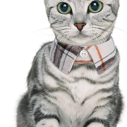 Faleela 2 Pack/Set Cat Collar with Cute Bow Tie and Bell,Breakaway Plaid Shirt Collar for Kitty Adjustable Safety
