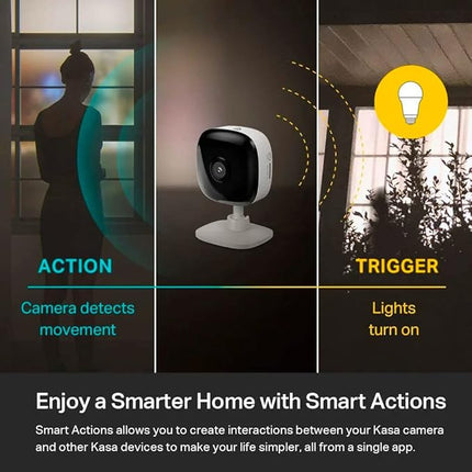 Kasa Smart Security Camera for Baby monitor, 1080p HD Indoor-Camera for Home Security with Motion Detection, Two-Way Audio, Night Vision, Cloud & SD Card Storage, Works with Alexa & Google Home (EC60)