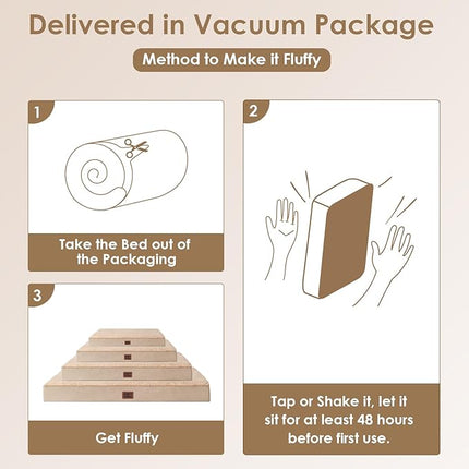 EHEYCIGA Orthopedic XL Dog Beds for Extra Large Dogs with Removable Washable Cover for Crate, Khaki, 41x27