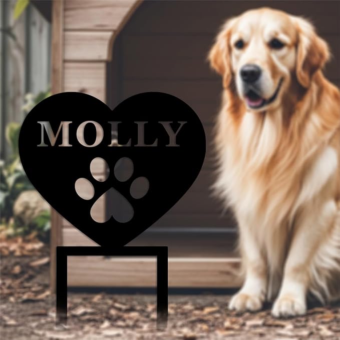 Custom Pet Memorial Stake,Personalized Dog Metal Grave Marker,Dog Garden Plaque for Cemetery Yard,Pet Loss Sympathy Gift