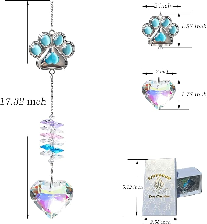 Pet Memorial Suncatcher,Dog Memorial Gifts for Loss of Dog,Cats Remembrance,Pet Loss Sympathy Gift,Bereavement Gifts(Blue)