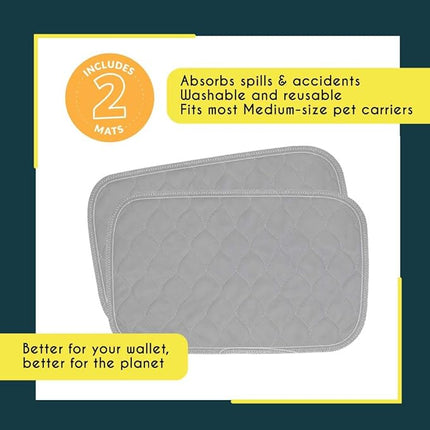 rocket & rex Premium Washable Pet Carrier Pads, Reusable, Waterproof & Absorbent, Dog and Cat Pads for Lining Travel Carriers, Litter Boxes, Pet Crates & More, 17.5" x 11" (Pack of 2)
