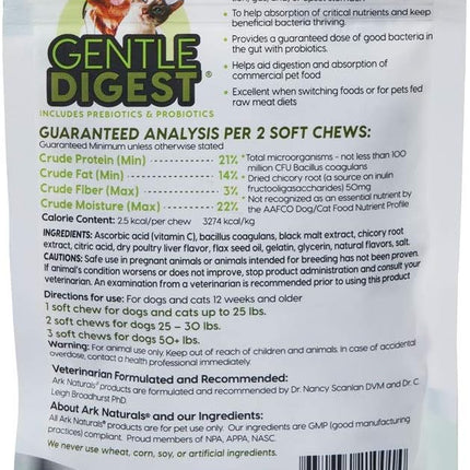 ARK Naturals Gentle Digest Soft Chews, Vet Recommended Dog and Cat Prebiotics and Probiotics, Digestive and Immune System Support, 2 Pack