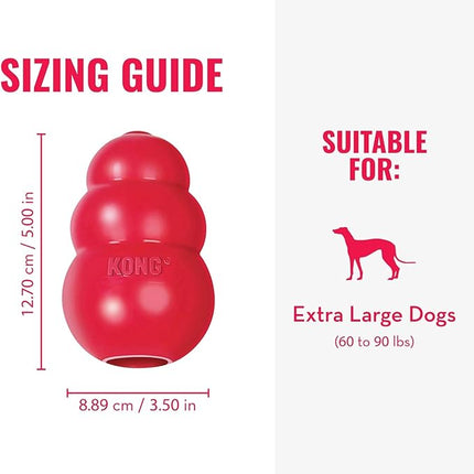 KONG Classic Stuffable Dog Toy - Fetch & Chew Toy for Dogs - Treat-Filling Capabilities & Erratic Bounce for Extended Play Time - Durable Natural Rubber Material - for Extra Large Dogs